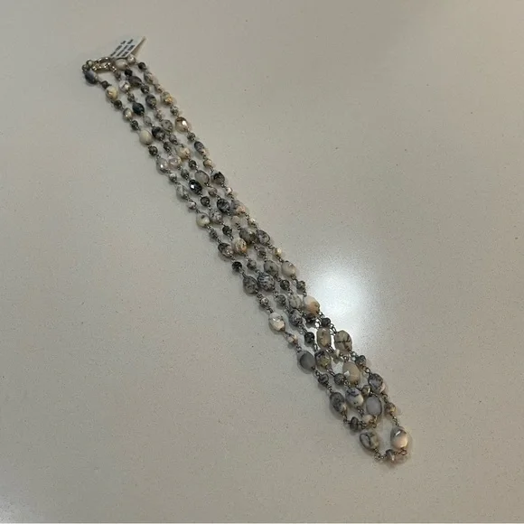NWT One of A Kind Dentrite Opal beaded 40”Necklace.